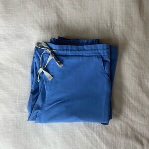 Figs ceil blue Yola scrub pants